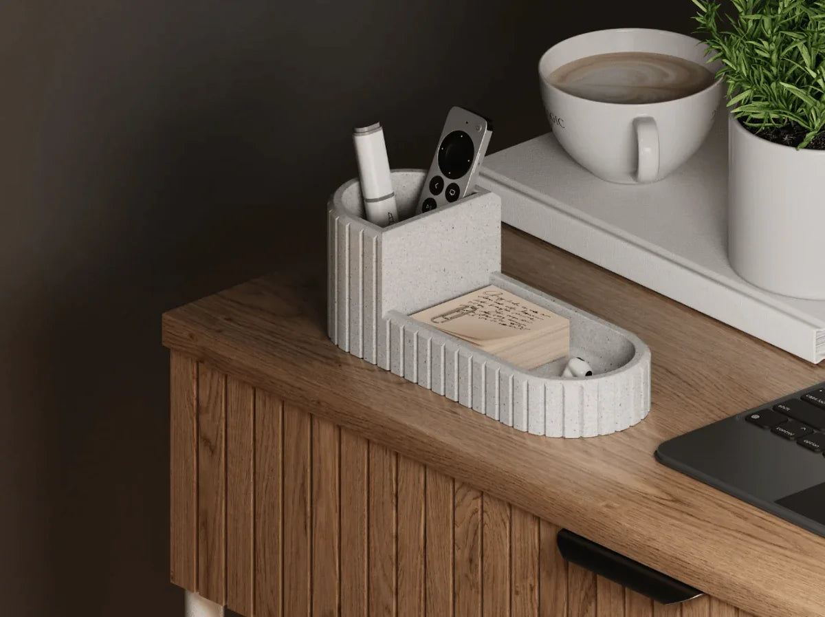 Organizador de Mesa Compacto – Minimalismo funcional com propósito sustentável