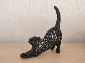 Escultura Gato Voronoi Espreguiçando